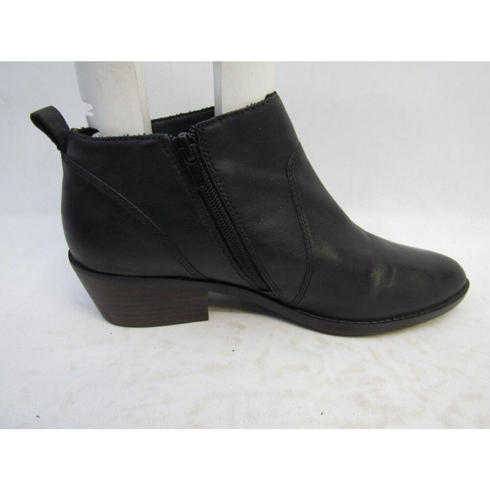 Lucky Brand Womens Size 9 M Black Leather Zip Ankle Fashion Boots Bootie - Picture 4 of 10